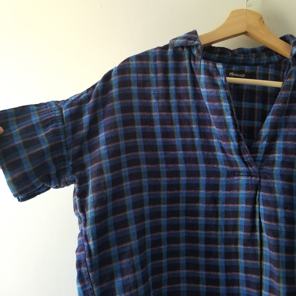 Madewell Double Faced Park Popover Plaid Shirt XS - Picture 6 of 10